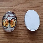 Cabochon oval 13 x 18 mm fjäril N°01