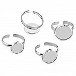 1 ring cabochonhållare 12 mm Silver N°06