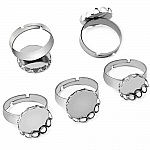 1 ring cabochonhållare 18 mm Silver N°07