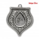 Cabochon dropphållare N°01 åldrat silver