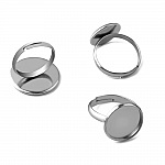 1 ring cabochonhållare 14 mm Silver N°04
