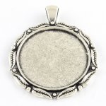 2 x 30mm silver cabochon hållare, cabochon hängare 11AS