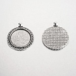2 x 25mm silver cabochon hållare, cabochon hängen 17AS