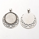 2 x 25mm silver cabochon hållare, cabochon hängande 30AS
