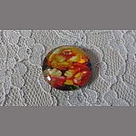 glas cabochon rund 20mm blomma 01-004 