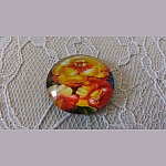 glas cabochon rund 25mm blomma 01-038 