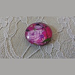 glas cabochon rund 25mm blomma 01-034 