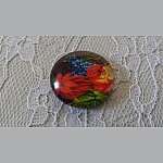 glas cabochon rund 25mm blomma 01-031 