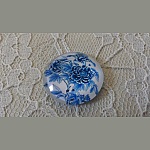 glas cabochon rund 25mm blomma 024 