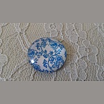 glas cabochon rund 25mm blomma 014 