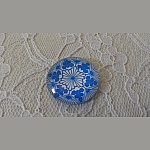 glas cabochon rund 25mm blomma 005 