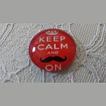 glas cabochon rund 25mm mustasch 043 