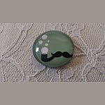 glas cabochon rund 25mm mustasch 035 
