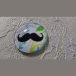 glas cabochon rund 25mm mustasch 031 