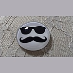 glas cabochon rund 25mm mustasch 012 