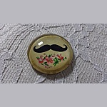 glas cabochon rund 25mm mustasch 011 
