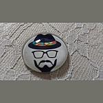 glas cabochon rund 25mm mustasch 006 