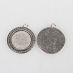 2 x 25mm silver cabochon hållare, cabochon hängande 52AS 