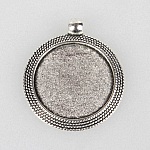 2 x 25mm silver cabochon hållare, cabochon hängen 71AS