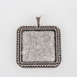 2 x 25mm silver cabochon hållare, cabochon hängare 05AS 