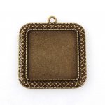 2 x 30mm brons cabochon hållare, cabochon hängare 44AB 