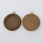 2 x 30mm brons cabochon hållare, cabochon hängare 88AB 