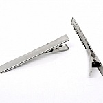 Set med 10 krokodilklämmor - Silver 75 mm x 9 mm