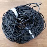 Runt slätt läderband Svart 3,2 mm per centimeter