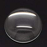 10 Cabochons Round 18 mm i klart glas N°07