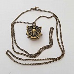 Antik brons Butterfly Gusset Watch med kedja