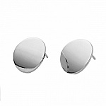 1 par 16mm platina pläterade runda chip örhängen