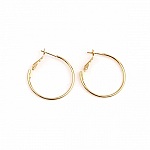 Support Boucle d'oreille Créole Plaqué Or 18K Doré N°02-30 mm x 1 paire