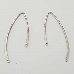 Bar böjd metallstång silver 2 ringar N°04 Silver
