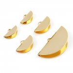 2 guldpläterade halvmåneformade crimps 19 x 11 mm