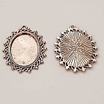 Support cabochon Ovale de 25 X 18 mm Argent Vieilli N°01