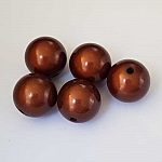 Perle ronde en plastique Marron Clair 16 mm