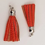 Pompon cuir uni 50 mm N°06 Orange