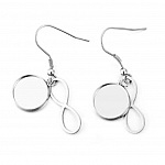 2 supports cabochons boucle d'oreille 12 mm N°06-02 Argent Vieilli symbole Infini