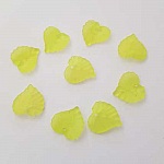 5 breloques feuilles vert clair en acrylique translucide 15 x 14 mm