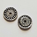 Perle rondelle plate anneau intercalaire en métal argenté 043 Argent