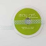 Ruban a pois bleu et blanc de 12 mm au mètre