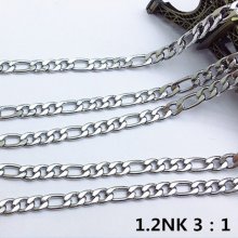 Halsband N°03 i rostfritt stål Figaro mesh 50,5 cm