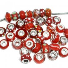 Pearl N°0000 Lot av 100 mix Röd