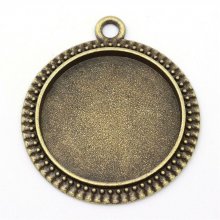 2 x 20mm brons cabochon hållare, cabochon hängare 34AB