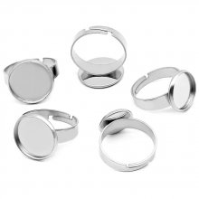 10 x 10 mm ring cabochonhållare Silver N°04