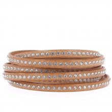 Naturligt läder 06 mm Swarovski Strass per 20 cm