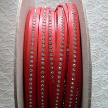 B-Corail läder 10 mm Swarovski strass per 20 cm