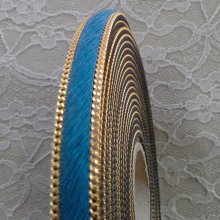 Platt blå kalv Läder 10 mm med 20 cm hud och kedja