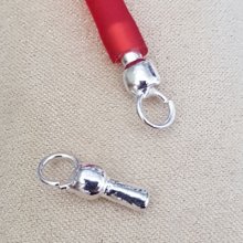 Silverlås för ihåliga PVC-snören 5 mm