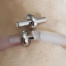 Silverlås för ihålig PVC-sladd 6,5 mm